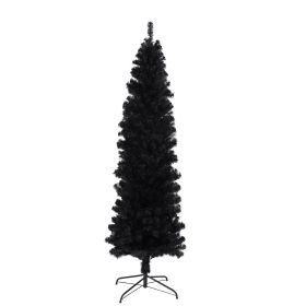 7.5 Ft. Black Slender Artificial Christmas Tree Including Collapsible Metal Stand