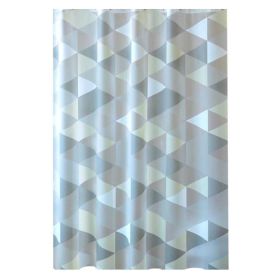 Grey Geometric Pattern PEVA Bathroom Shower Curtain Waterproof Shower Curtain Bathroom Decoration, 71x71inch