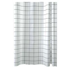 White Checkered PEVA Bathroom Shower Curtain Waterproof Shower Curtain Bathroom Decoration, 71x71inch