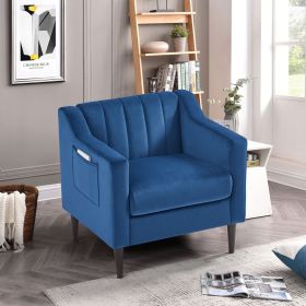 Modern Upholstered Tufted Accent Chair, Velvet Fabric Single Sofa Side Chair