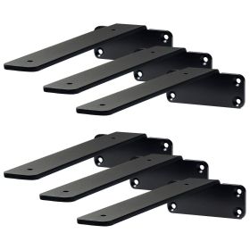 VEVOR Shelf Bracket, 12'L x 4'W x 1.6'H 6 Pcs, Heavy Duty Floating Shelf Brackets, Brackets for Shelves, 5mm Thick Matte Black L Shelf Bracket