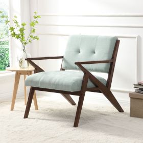 30" Mid-Century Modern Accent Chair with Plush Cushions, Angled Arm Design, and Sturdy Solid Wood Frame – Perfect for Cozy Living Room, Bedroom