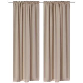 2 pcs Cream Slot-Headed Blackout Curtains 53" x 96"