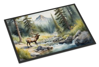 Mountain Stream Elk Doormat Front Door Mat Indoor Outdoor Rugs for Entryway, Non Slip Washable Low Pile, 24H X 36W