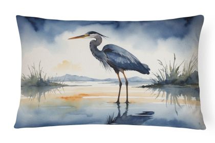 Birds, Birds, Birds Throw Pillow Throw Pillow for Indoor Couch Bed Outdoor Patio Washable, Blue Heron Barely Lit Sky 7500,12Hx16W