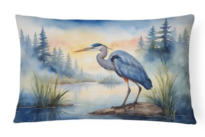 Birds, Birds, Birds Throw Pillow Throw Pillow for Indoor Couch Bed Outdoor Patio Washable, Blue Heron Emerging 7490,12Hx16W