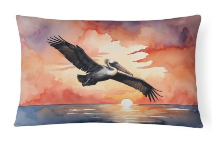 Birds, Birds, Birds Throw Pillow Throw Pillow for Indoor Couch Bed Outdoor Patio Washable, Pelican Fiery Sunset 7511,12Hx16W