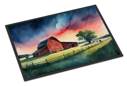 Barn at Twilight Doormat Front Door Mat Indoor Outdoor Rugs for Entryway, Non Slip Washable Low Pile, 24H X 36W