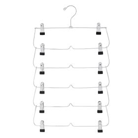 6 Tier with Chrome Finish, Space-Saving Skirt with Clips for Women's Clothes, Foldable Hangers for Pants, Towel, Scarf, Bra