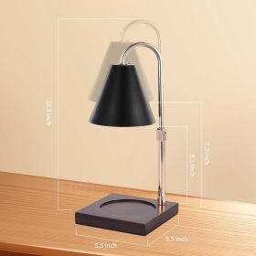 Candle Warmer Lamp With Timer Dimmer Adjustable Height, Wood Base Electric Top Down Melting Wax Melt Warmer For Jar Candles, Home Bedroom Decor House (Color: Black)