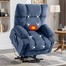 Power Lift Recliner Chair Recliners for Elderly with Heat and Massage Recliner Chair for Living Room with Infinite Position and Side Pocket (Color: as Pic)