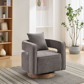 29.1"W Swivel Accent Open Back Chair Modern Comfy Sofa Chair With Weathered Base For Nursery Bedroom Living Room Hotel Office (Color: as Pic)